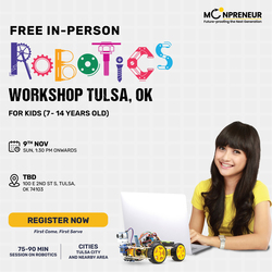 In-Person Free Robotics/Math Workshop for Kids at Tulsa, OK (7-14)