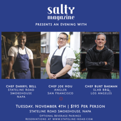 Salty Magazine Presents Stateline Road Smokehouse x Angler x SLAB BBQ for an Exclusive Dinner Event