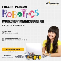 In-Person Free Robotics/Math Workshop for Kids at Miamisburg, OH (7-14)