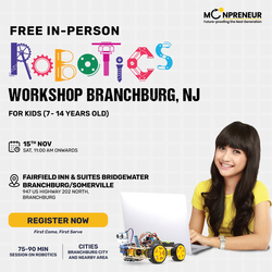 In-Person Free Robotics/Math Workshop for Kids at Branchburg, NJ (7-14)