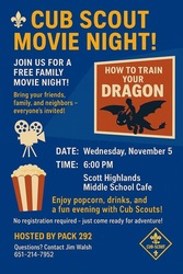 Cub Scout Movie Night with Pack 9292
