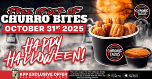 Treat Yourself This Halloween: Chronic Tacos Offers Free Churros & Caramel Dip for Loyalty Members
