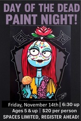 Paint Night w/ Jay101 - Day of the Dead Sally Skellington @ Poppin' Off