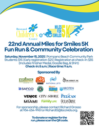 Broward Children’s Center to Host the 22nd Annual Miles for Smiles 5K on Nov. 15
