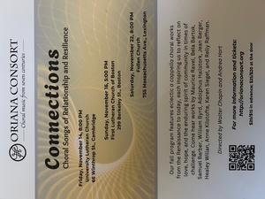 Oriana Consort presents "Connections: Choral Songs of Relationship and Resilience"