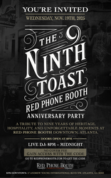 The 9th Toast:  Red Phone Booth Downtown Atlanta Anniversary Party