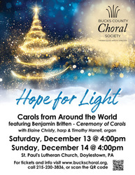 Bucks County Choral Society's Annual Festival of Christmas Music - Ceremony of Carols by B. Britten
