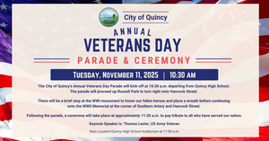 Quincy Annual Veterans Day Parade and Cerenomy