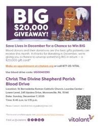 December 7th Blood Drive at Christ the Divine Shepherd - Monroeville