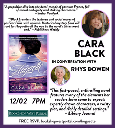 Bestselling Author Cara Black Live in SF for Newest Mystery Novel + Special Guest Rhys Bowen
