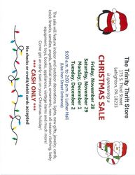 Trinity Thrift Store Christmas Sale
