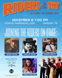 Riders in the Sky November 8 at Harken Hall