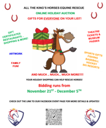 All The King's Horses Equine Rescue - 5th Annual Holiday Online Fundraising Auction