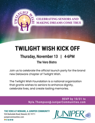 You're Invited! Twilight Wish Delaware Chapter Kick-Off at Juniper Village at Newark!