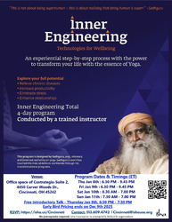 Inner Engineering In-Person - Cincinnati OH - Jan 8-11 2026
