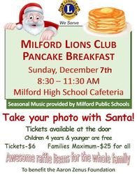 Milford Lions Pancake Breakfast with Santa