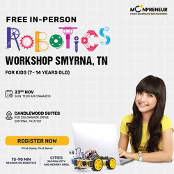In-Person Free Robotics/Math Workshop for Kids at Smyrna, TN  (7-14)