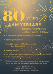 Unity Center of Tulsa’s 80th Anniversary