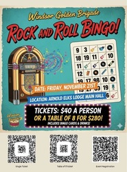 Windsor Golden Brigade Rock-N-Roll Bingo