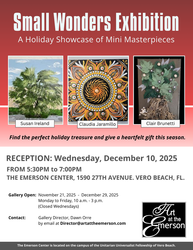 Art at the Emerson Gallery Unveils Small Wonders: A Holiday Showcase of Mini Masterpieces