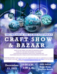 Friends of the Virginia Beach Mounted Police Winter Craft Show – December 13, 2025