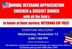 Veterans Appreciation Dinner FREE