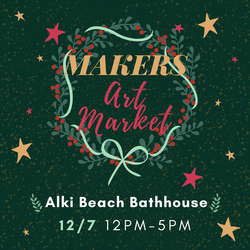 Alki Beach Christmas Holiday Market on Sunday 12/7 from 12 - 5 PM