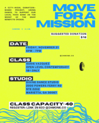 18+  ALL Level Contemporary Dance Class Fri Nov. 21st 6-7pm - 2000 Powers Ferry Rd Marietta, GA