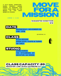 18+  Leaps & Turns ALL Levels Dance Class - Nov 26th 1-2p at CORE Dance 133 Sycamore St Decatur, GA