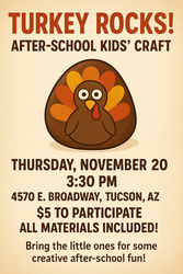 🦃🎨 Turkey Rocks! After-School Kids’ Craft Event 🎨🦃