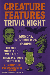 🧟‍♂️🦇 Creature Features Trivia Night @ Poppin' Off🕷️🐉
