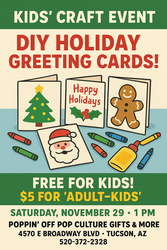 🎨✨ Family Crafts Event - DIY Holiday Greeting Cards @ Poppin' Off 🎁🖍️
