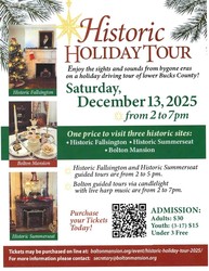 Historic Holiday Tour 2025 Saturday, December 13, 2025 from 2PM to 7PM.