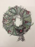ACE - ONLINE: Zentangle Holiday Wreath with Color, All Levels