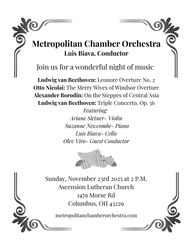 Metropolitan Chamber Orchestra Fall Concert II