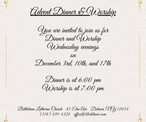 Advent Dinner and Worship