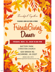 Free Community Friends Giving Dinner