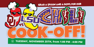 Come watch the Southwest Mansions chefs go head-to-head with residents in an epic chili cook-off!