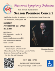 Metrowest Symphony Orchestra with guest, Vladyslav Dovhan