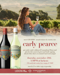 Carly Pearce and Conundrum Wines: Meet & Greet & Bottle Signing at Luekens Midtown on 11/20!