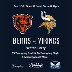 Chicago Bears vs. Vikings | Watch Party @ Bobby's Eastside