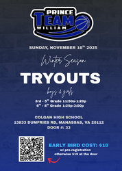 Team Prince William Elite Winter Season Basketball Tryouts!