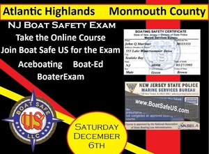 NJ Boat Safety Exam for the Online Course  - Monmouth County
