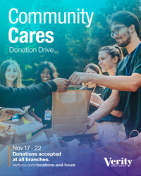 Verity Credit Union Community Cares Donation Drive