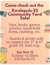 Ka'elepulu School Community Yard Sale