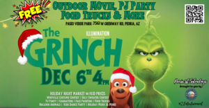 10th Annual FREE Peoria Jolly Holiday Outdoor Movie, PJ Party, Night Market & MORE! Sat Dec 6th