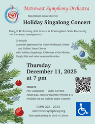 Metrowest Symphony Orchestra Holiday Singalong Concert
