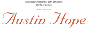 Keeler’s Neighborhood Steakhouse Hosts Austin Hope Wine Dinner DEC. 10