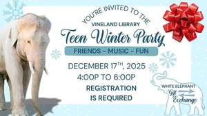 Teen Winter Party at the Vineland Public Library- Dec. 17th 4pm-6pm