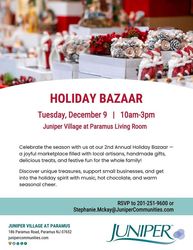 You're Invited: 2nd Annual Holiday Bazaar at Juniper Village at Paramus!